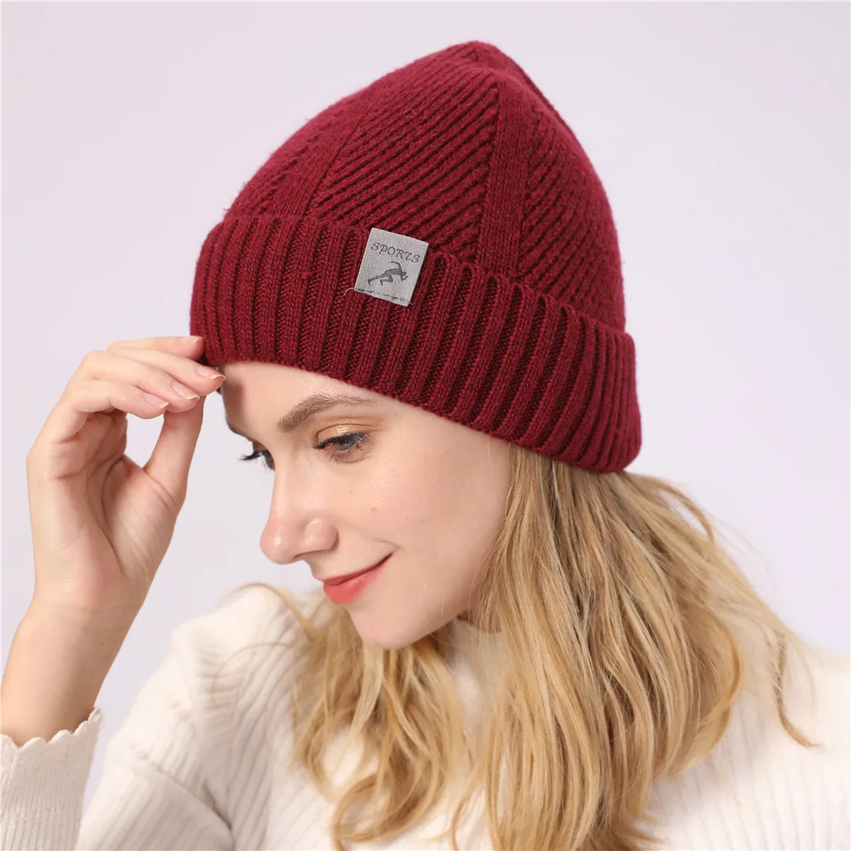 

2020 Autumn And Winter New Sports Cashmere Thick Striped Monochrome Wool Hat For Men And Women Hair Accessories Girls Lady Gift