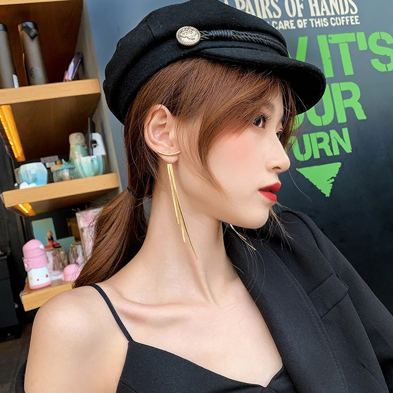 

Thread Tassel earrings high sense of 2020 new trendy earrings female Korean long fashion earrings exquisite Women's Earrings