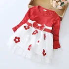 Платье для маленьких девочек, цельнокроеное платье из тюля с принтом, летняя одежда принцессы