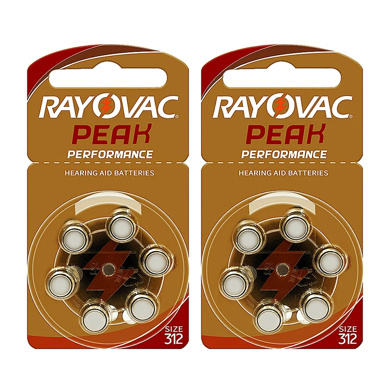 

30X Rayovac Peak Hearing Aid batteries 312 a312 a312 P312 PR41 Germany 1.45V High Power Zinc air battery for ITC Hearing Aids