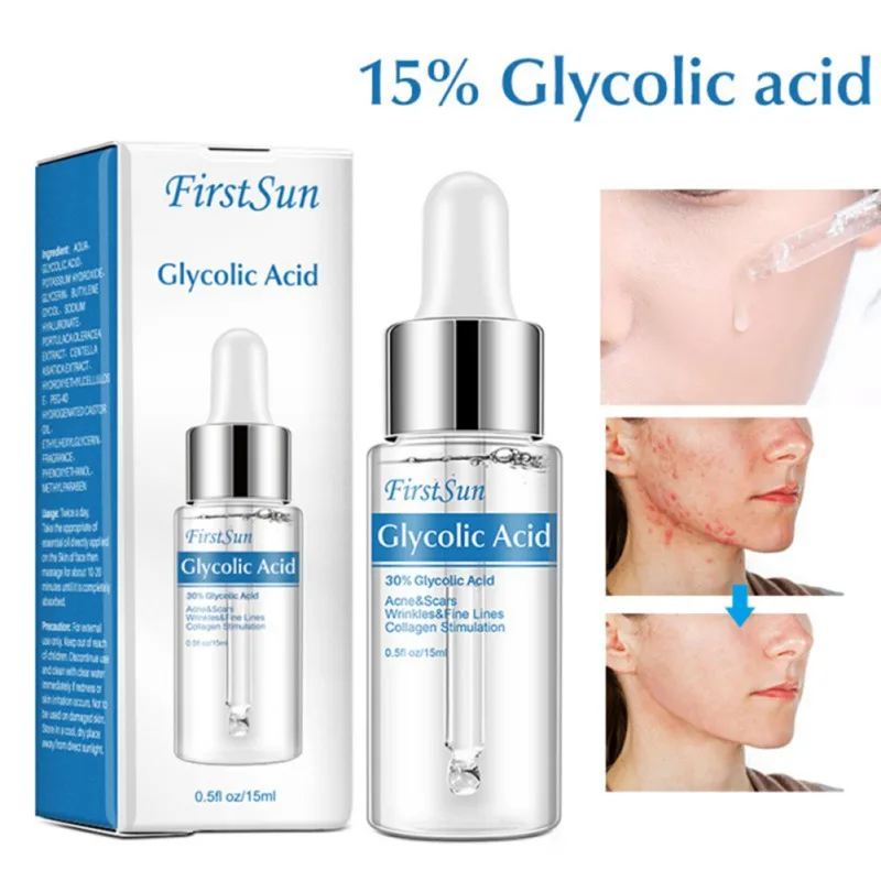 

New Natural Glycolic Acid Oil Liquid Anti Wrinkles Serum For Face Cream Whitening Skin Care Anti-Aging Serum