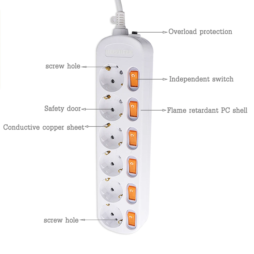 Европа Германия Корея Розетка Раздельный контроль 6AC вилка европейская 250A 16A