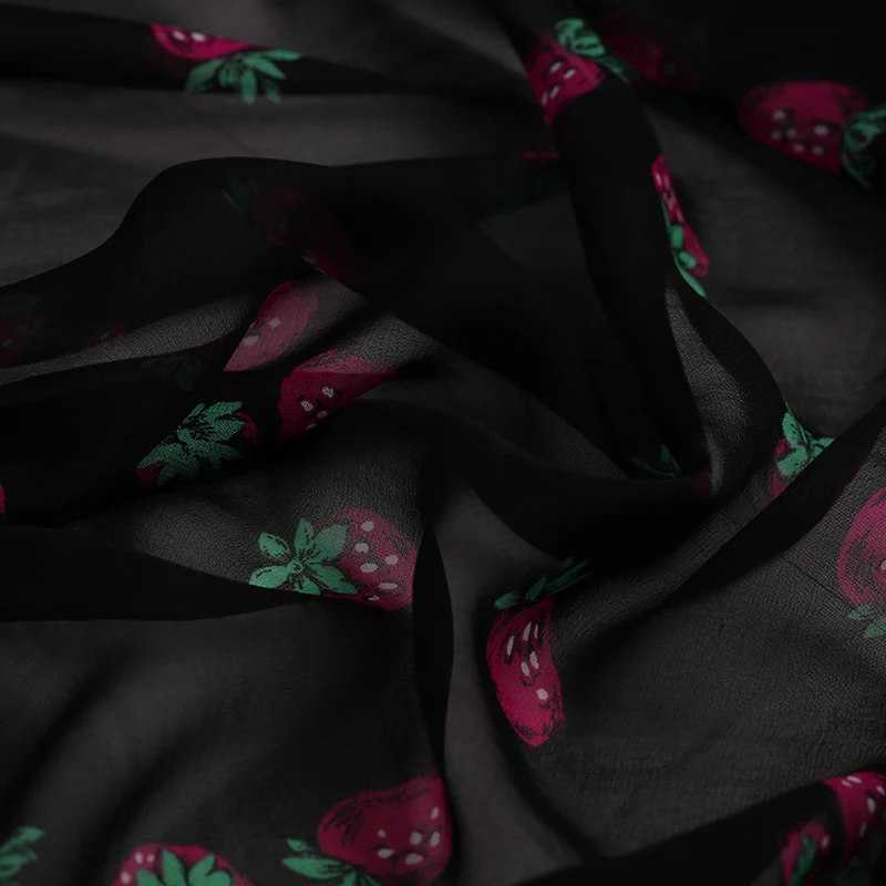 18 Новинка летняя ткань из 100% шелка Жоржетта с принтом Соломка для женского платья