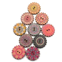 100pcs wooden sewing gear button flower pattern handmade scrapbooking craft cloth accessories 20mm 25mm vintage buttons