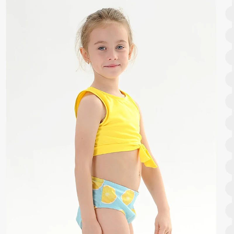 Купальный костюм для маленьких девочек купальники раздельное бикини 2020
