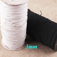 30 m elastic cord band3mm whiteblack nylon flat elastic cord stretch stringelastic rope soft elastic rubber cord 18