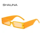 Мужские и женские очки в стиле ретро SHAUNA, маленькие прямоугольные солнцезащитные очки с цветными линзами UV400, брендовые дизайнерские оранжевые Квадратные Солнцезащитные очки