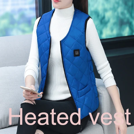 

USB Winter Heated Jacket Outdoor Thermal Electric Heated Vest Camping Hiking Clothing Tactical Vest Infrad Battery Jacket Women