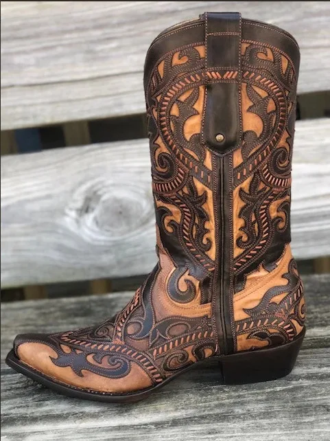 Женские высокие сапоги-трубы с вышивкой тонкие бархатные сапоги в ретро-стиле