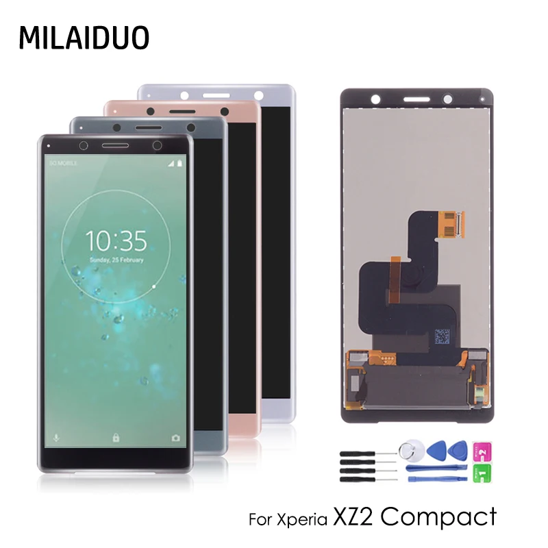 

ЖК-дисплей для Sony Xperia XZ2 Compact / XZ2 сенсорный экран дигитайзер стекло сенсор полная сборка запасные части без рамки