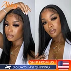 Парики женские прямые из натуральных волос, плотность 180%, 4 х4