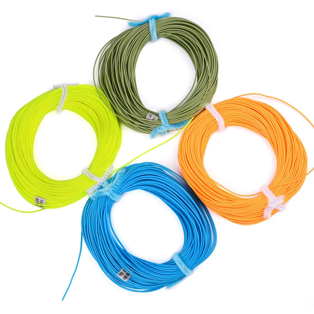 

GOOSHING WF 2/3/4/5/6/7/8F 100FT Floating Fly Fishing Line Green/Yellow/Blue/Orange Multicolor Saltwater Freshwater Fishing Line