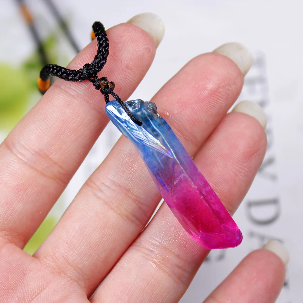 AP 1 шт. натуральное гальваническое покрытие розово-красный + синий подвески и