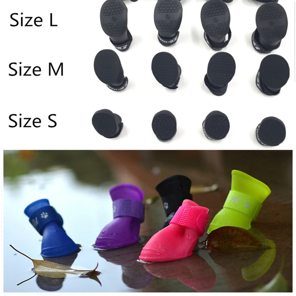 4 шт. резиновые ботинки для собак 7 цветов | Дом и сад