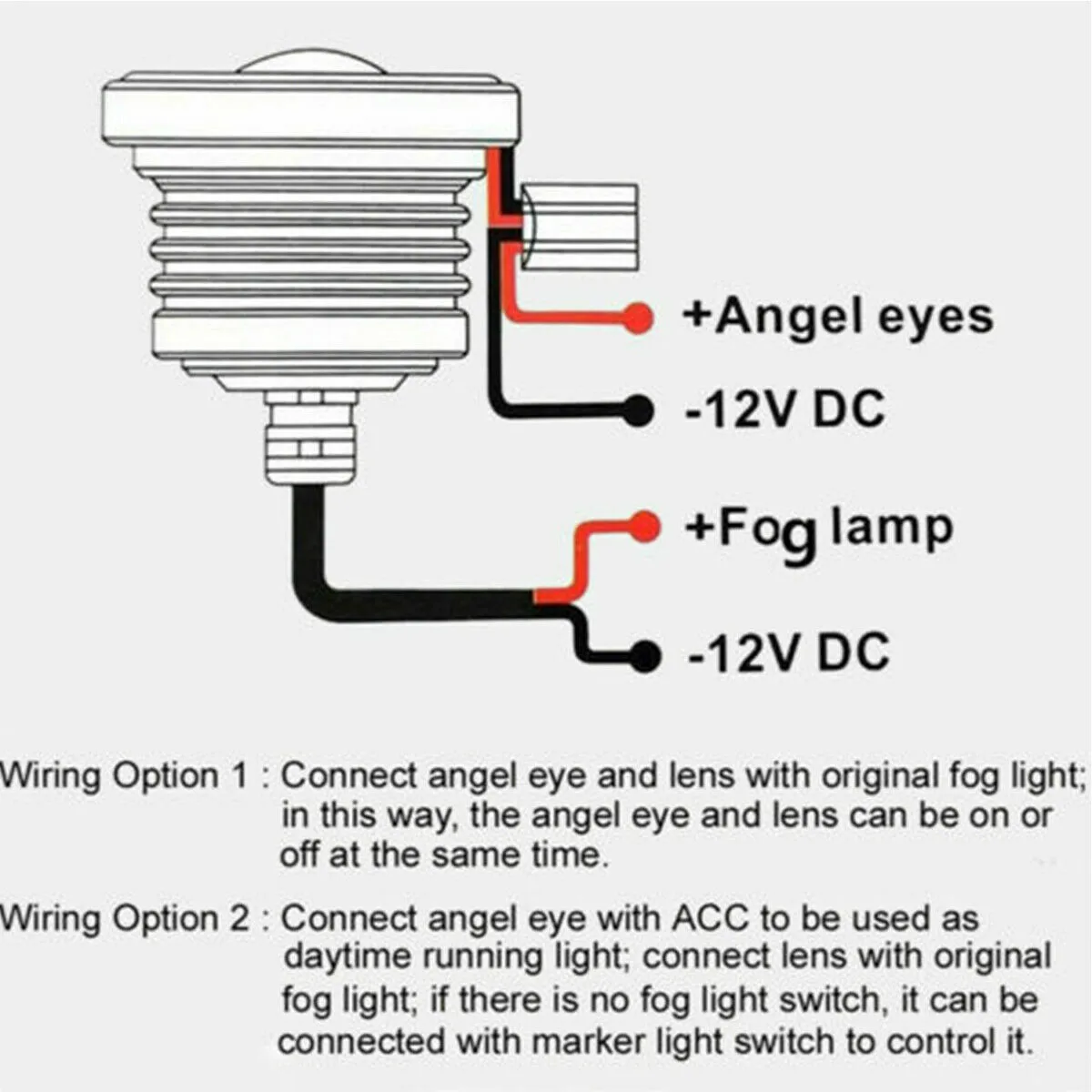 

Wireless Angel Eyes Fog Lamps 12V DC 3 Inch Fog Lights Ice Blue Halo Rings