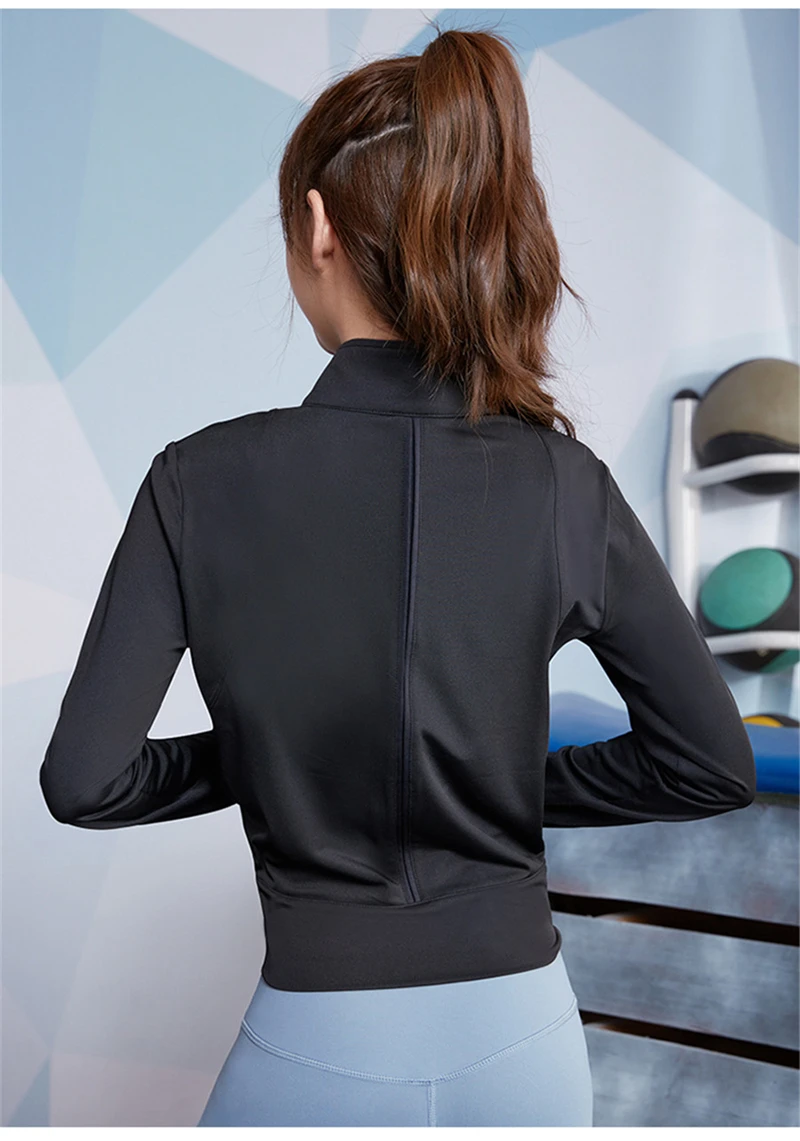 Vansydical Спортивная одежда Женская Спорт, бег, Йога куртки с длинным рукавом Осень молния фитнес тренировочная спортивная одежда топы