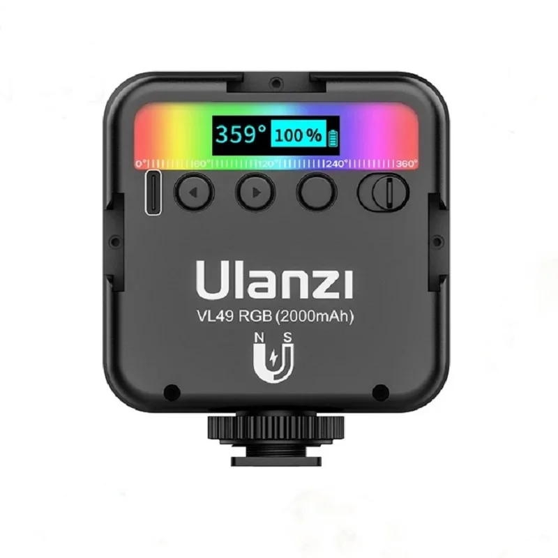 

Ulanzi VL49RGB портативный заполняющий светильник 2500k-9000k 6W с тремя головками для холодной загрузки магнитная лампа 2000mA Tpye-c зарядка полноцветный с...