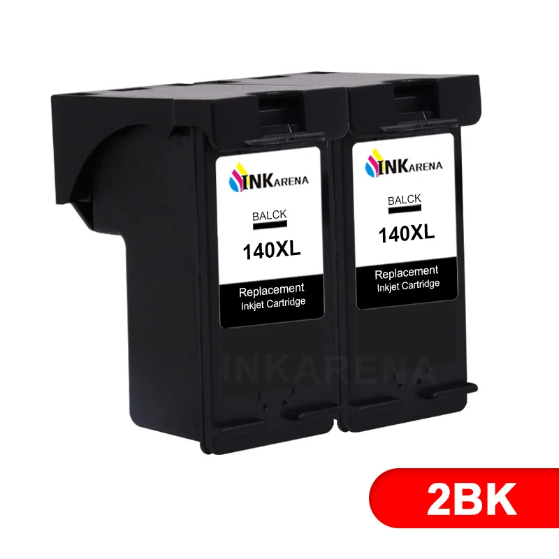 140XL BK X 2 INKARENA заправленный чернильный картридж Замена для hp 140 141 для Photosmart C4283 C4583 C4483 C5283 D5363 Deskjet D4263 принтер - Цвет: 140XL BK X 2