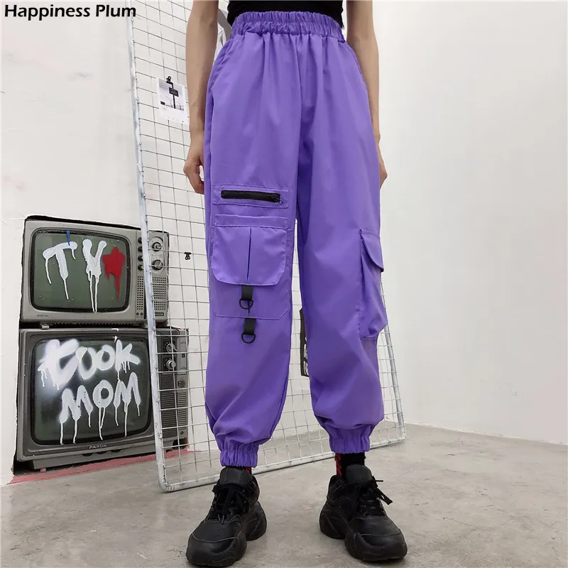 

women loose pants high jogger punk ins trousers dropshipping pockets wide Overalls pants print pockets clothes gothic broadcloth