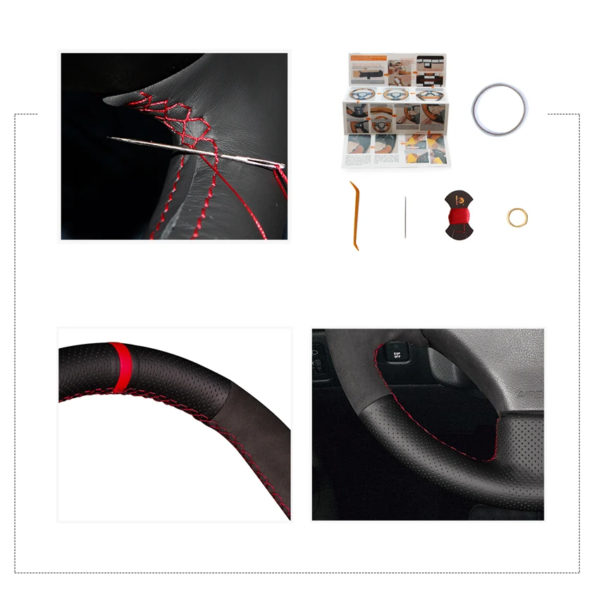 MEWANT черный кожаный замшевый автомобильный чехол на руль для Peugeot 206 2003 CC 2005