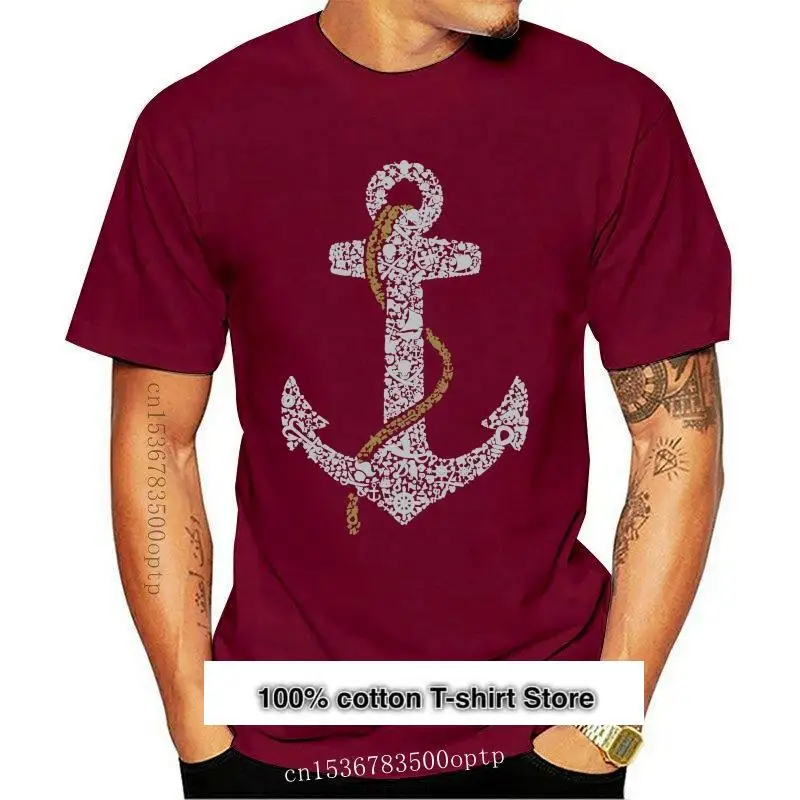 

Camiseta de navegación divertida para hombre, nueva ancla, Sailor Royal Navy, estrecha, larga, barco barcaza