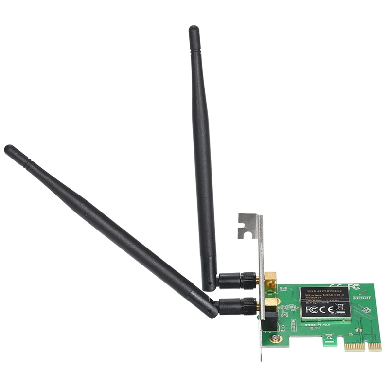 2 4G беспроводной 300 Мбит/с Pci-Express адаптер 802.11B/G/N Wifi карта с антенной для ПК Windows