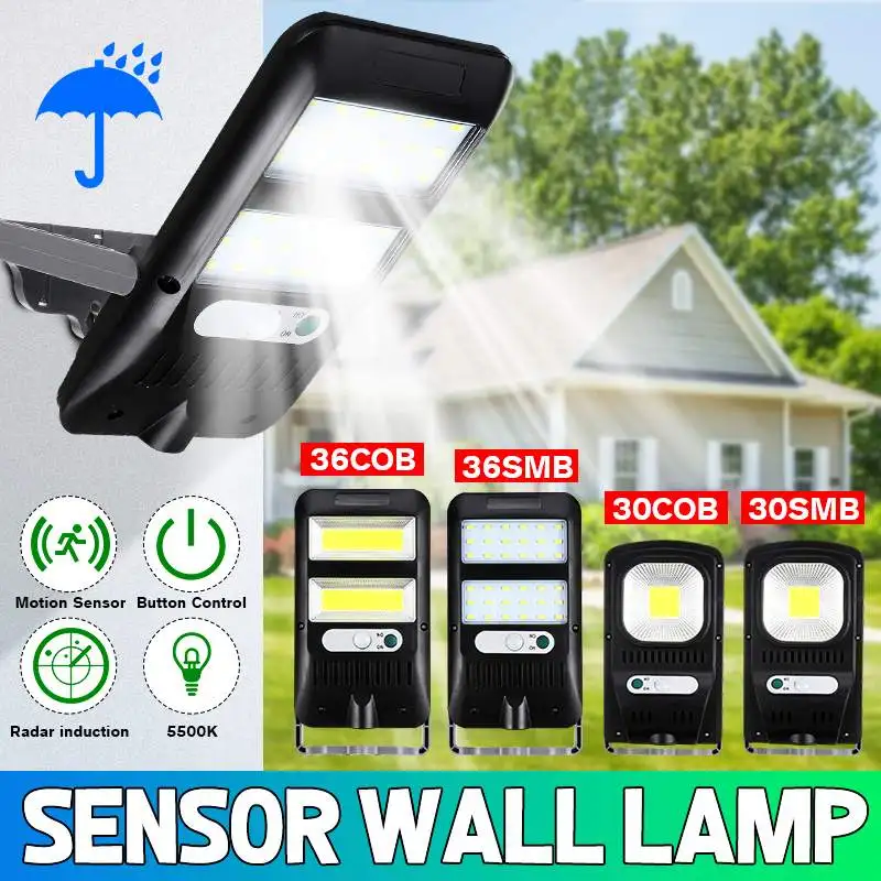 150W Led Solar Street Lights COB Outdoor Security Lighting Wall Lamp Waterproof Motion PIR Sensor Smart Control Lamp