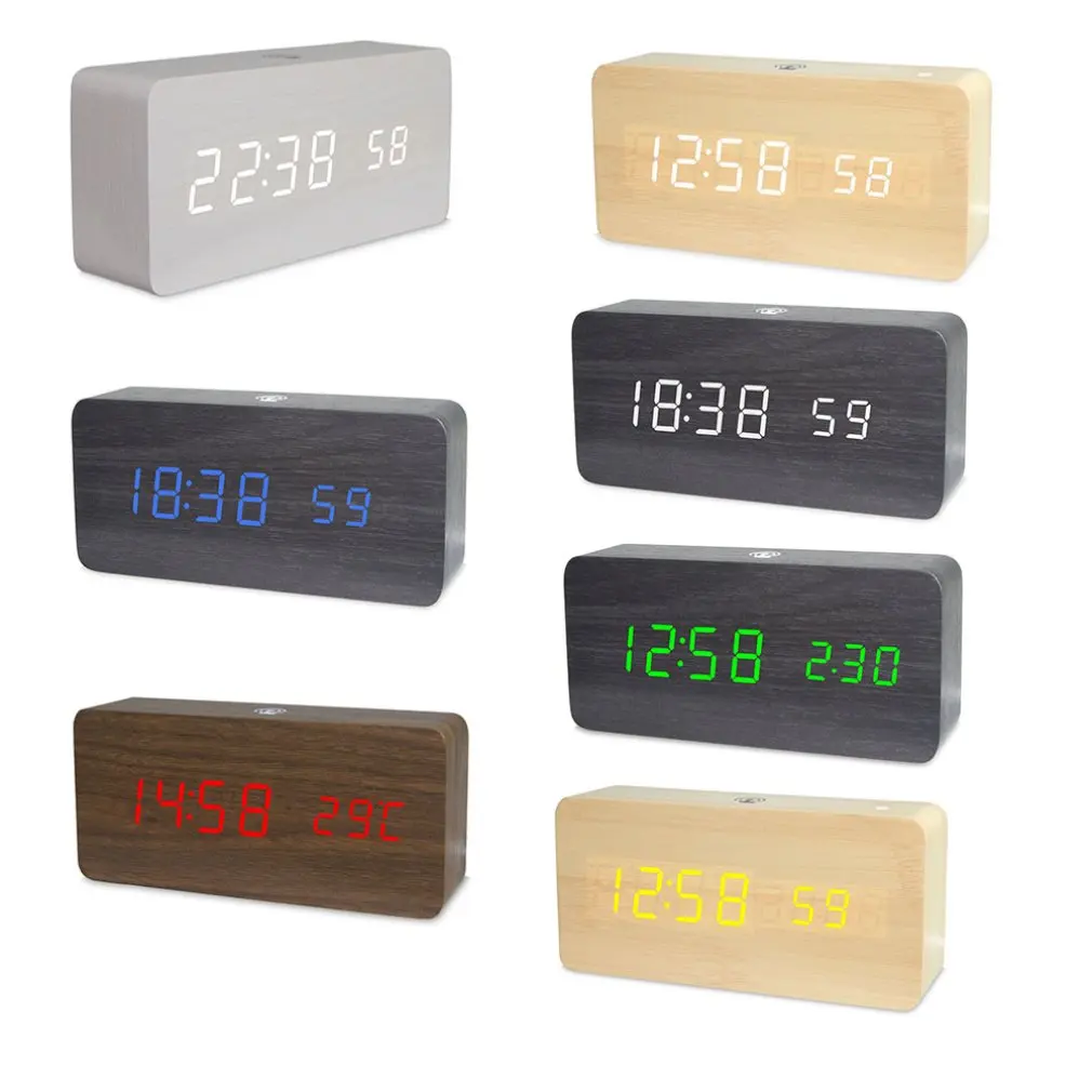 2020 Горячая Голосовое управление светодиодный Будильник цифровой термометр