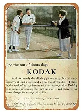 

Rustic Kodak and Tennis Vintage Look Metal Sign