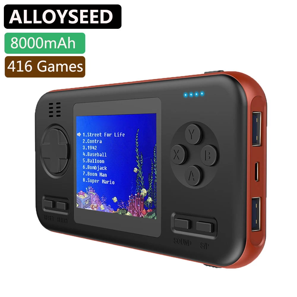 Ретро портативная игровая консоль с 8000mAh power Bank игровой автомат геймпад Buil in 416