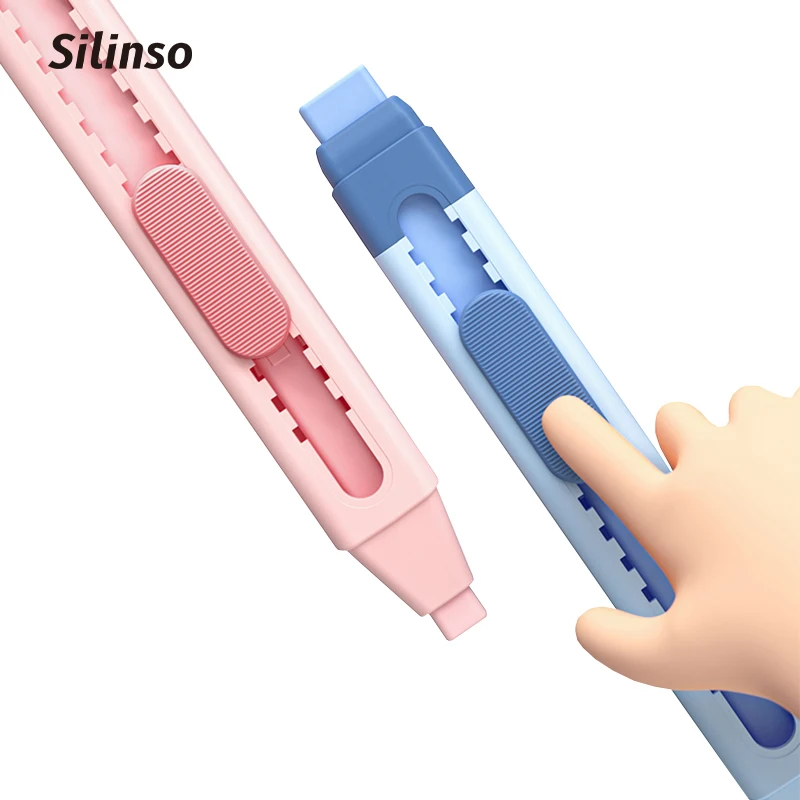 

Эластичный ластик Silinso, портативный ластик-карандаш для детей 2 в 1, толстая и тонкая резина для детей, художественные принадлежности