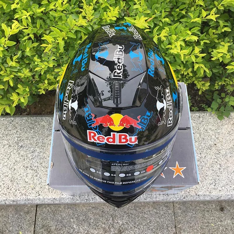 Мотоциклетный шлем полностью закрывающий лицо двойная линза с солнцезащитным