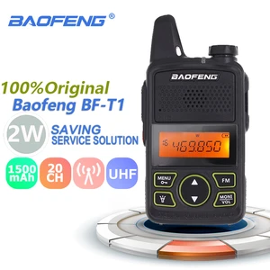 100% оригинальная мини-рация BAOFENG BF-T1 UHF 400-470 МГц, портативная двухсторонняя рация T1, Любительский радиоприемник, микро USB трансивер