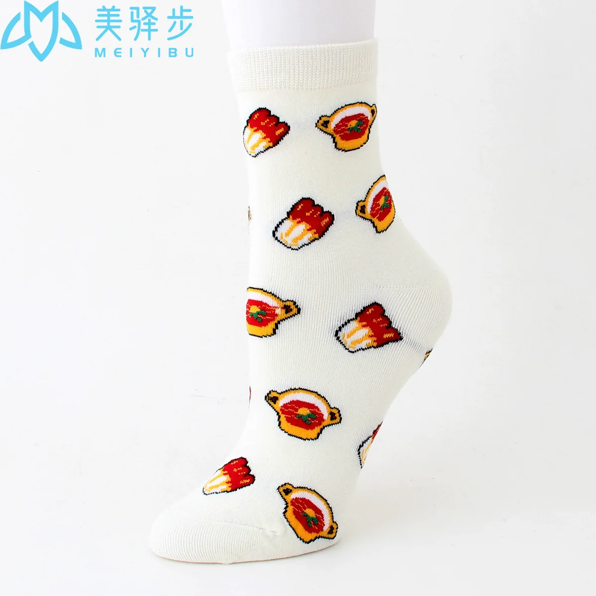 12 Pairs Per Set Cartoon Food Bread Cola Socks Cute Japanese Fashion Milk Pattern Socks Wholesale