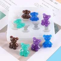 cute bear sugar silicone mould crystal resin epoxy mold jewelry pendant crafts baking cake decorations