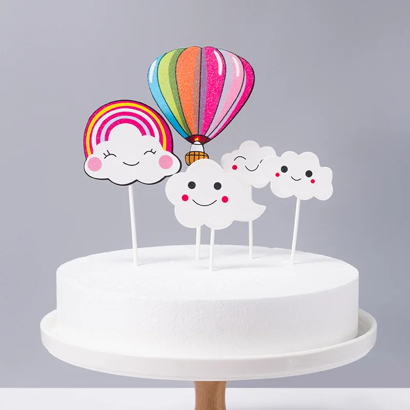 Украшение для торта Радужные облака воздушные шары флажки украшения дня