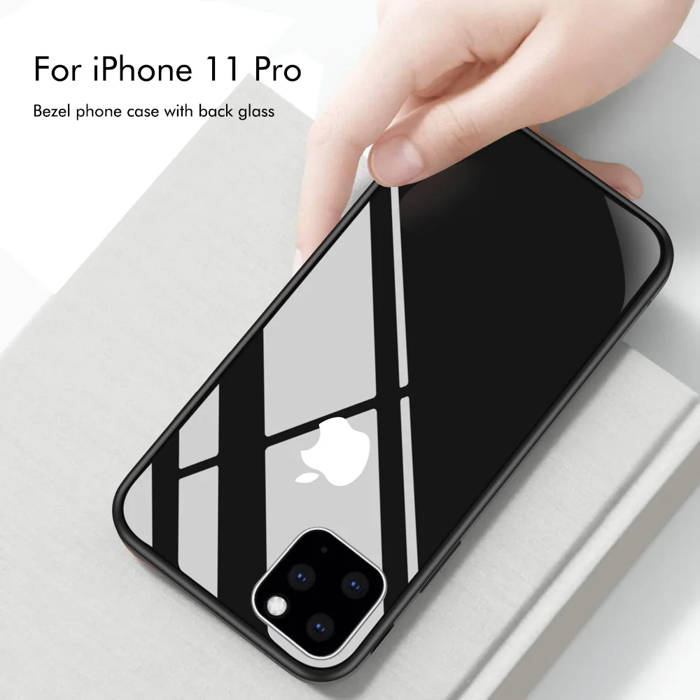 Чехол для iPhone XR 11Pro металлический бампер задняя крышка из закаленного стекла