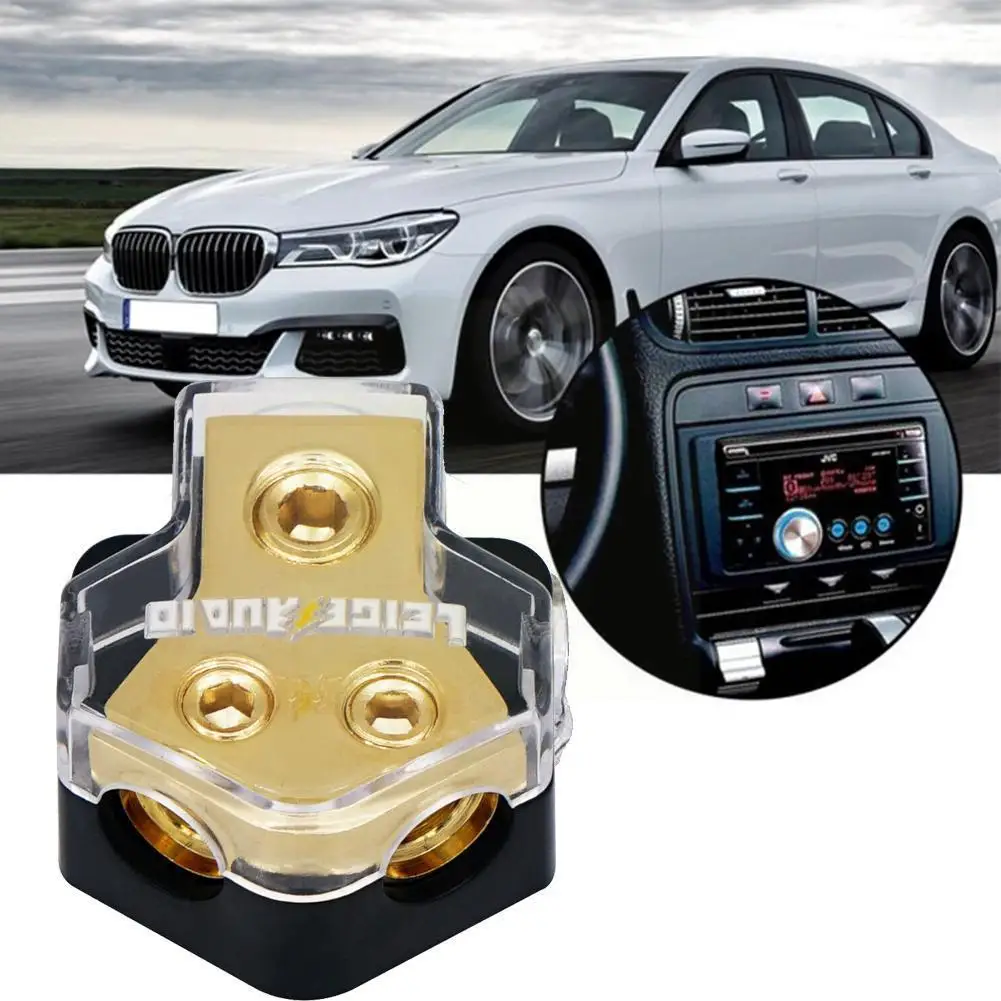 

Car Audio Power Supply Distribution 1*1GA In 2*4GA Splitter Block Out Ground S4I5 Distribution Power G7H5