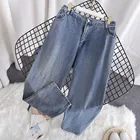 Женские свободные джинсы с вышивкой и надписью, яркие повседневные черные брюки с эластичным поясом, Размер 6XL, 7XL, 8sXL, 9XL, 150 кг