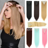 hairstar 7pcsset 22 hairpiece 140g straight 16 clips in false styling hair synthetic clip in hair extensions heat resistant