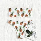 Женский комплект бикини с принтом ананаса # H30, комплект из двух предметов, пуш-ап, купальник, пляжная одежда, купальный костюм