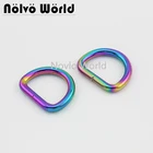 Мир Nolvo 5-20-100 шт., 6 размеров, 10-14-20-25-32-38 мм, Радужное металлическое D-образное кольцо, ручка, стандартное кольцо dee, оптовая продажа