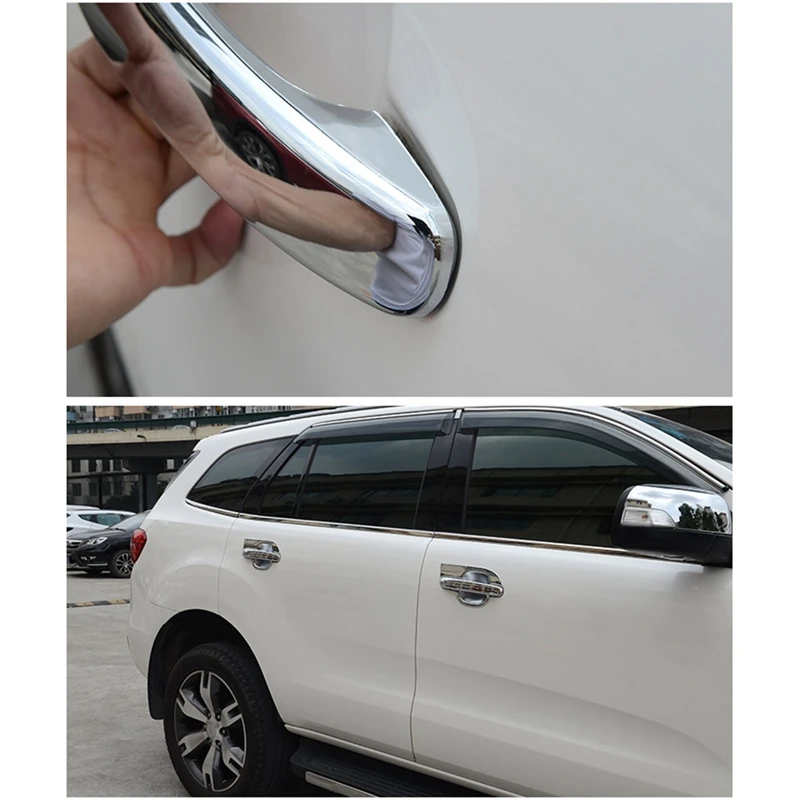 4PCS for Ford Ranger Everest 2012+ Car Chrome Door Handle Cover Trim Decorator Sticker Exterior Accessories | Автомобили и