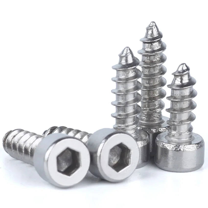 

5-50Pcs 304 Stainless Steel Hex Socket Cap Head Self-tapping Screws M2 M2.5 M3 M3.5 M4 M5 M6 Inner Hexagon Screw