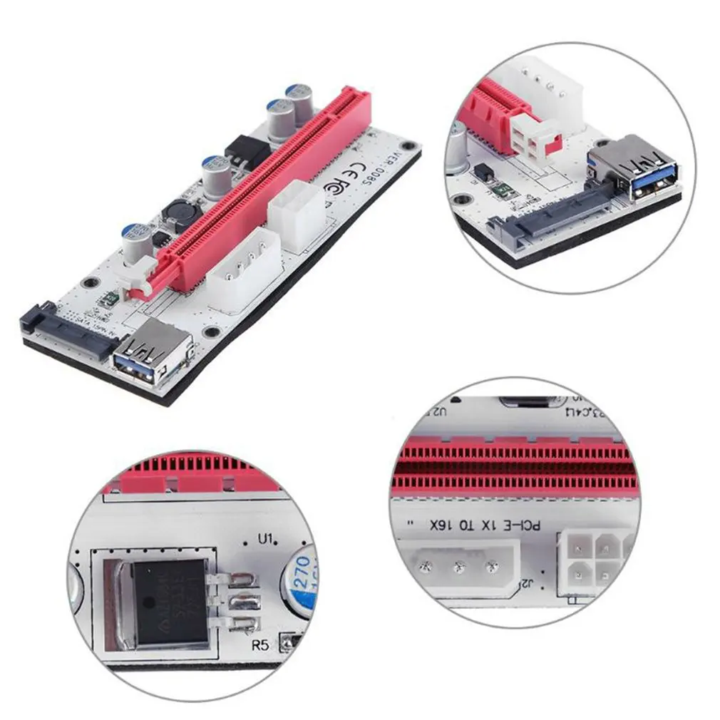 Лидер продаж 6 шт. 008S 3 в 1 PCIe PCI-E PCI Express Райзер-карта 1x до 16x USB 0 кабель для передачи
