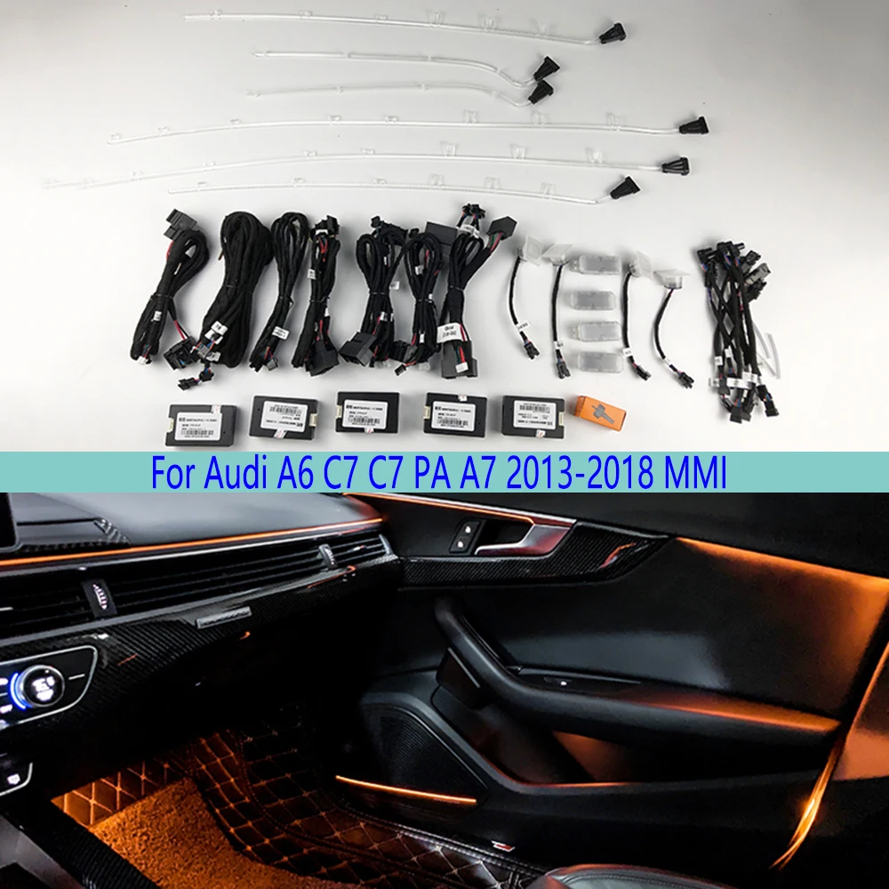 

Управление интерьером атмосферы свет двери Footwell светильник гинал для Audi A6 C7 C7 PA A7 2013-2018 MMI