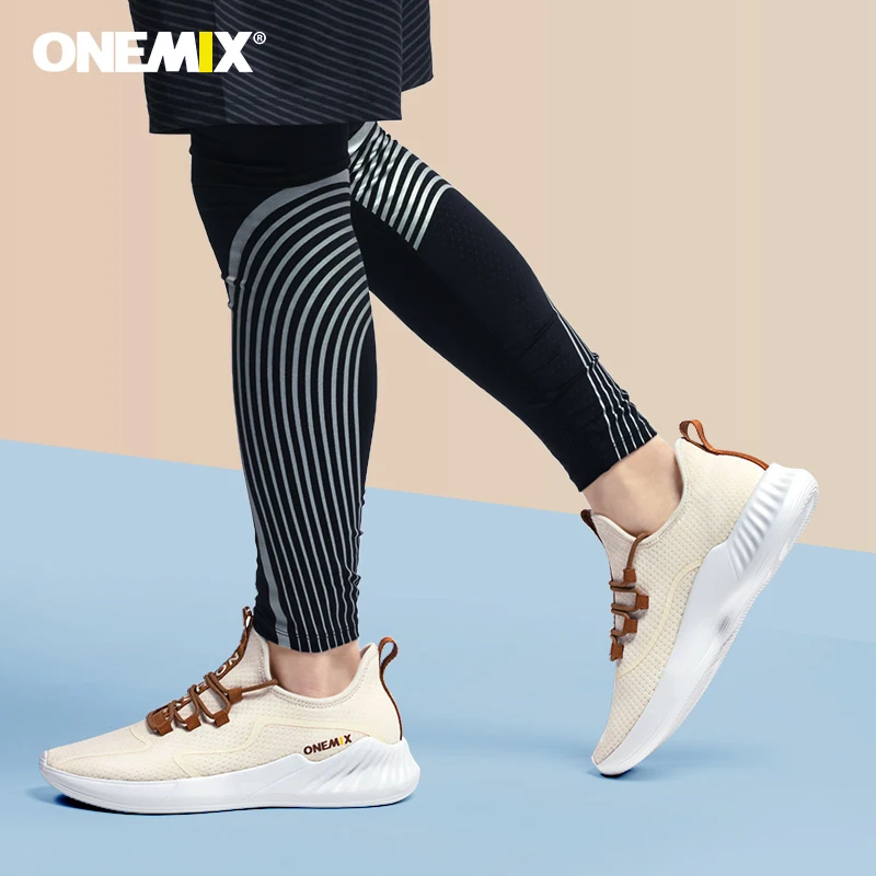 ONEMIX Breathable Casual Shoes For Men Summer Super Light Walking Shoes Men Lace Up Running Sneakers Footwear Zapatillas Hombre