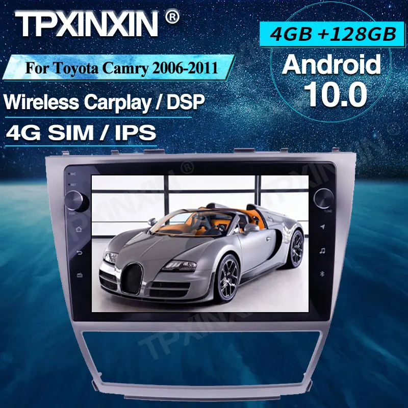 

Автомобильный радиоприемник Android 10 4 + 128G для Toyota Camry 2006 +, беспроводной автомобильный мультимедийный плеер Carplay, головное устройство, аудио, р...