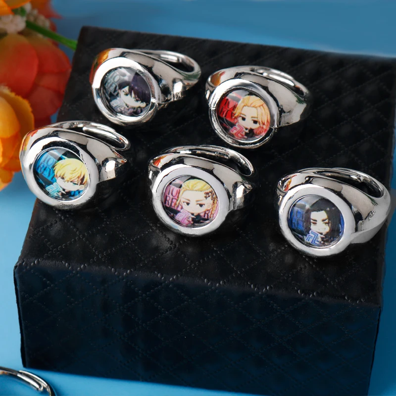 

2021 Trendy Anime Tokyo Revengers Rings Manjiro Sano Ryuguji Ken Baji Keisuke Draken Rings For Men Women Cosplay Gifts