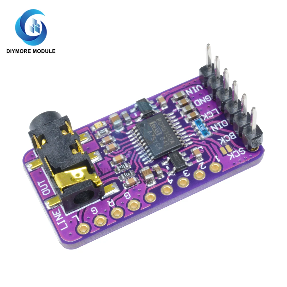 Интерфейс I2S PCM5102A DAC декодер GY-PCM5102 модуль плеера для платы формата Raspberry Pi pHAT